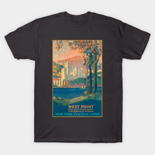 1927 New York Central Lines Railroad Poster - West Point New York T-Shirt by MatchbookGraphics